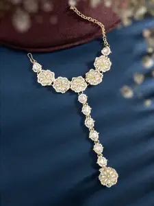 Peora Gold-Plated Kundan Studded Wraparound Bracelet