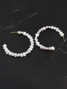 Peora Gold-Plated Contemporary Half Hoop Earrings