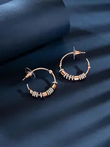 Peora Rose Gold-Plated Cubic Zirconia-Studded Hoop Earrings