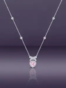 Peora Silver-Plated American Diamond Studded Necklace