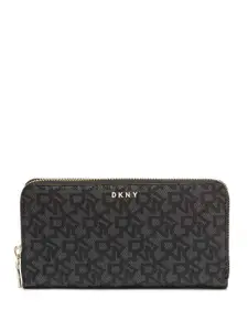 DKNY Women Brand Logo Printed Zip Around Wallet