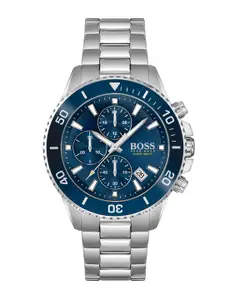 BOSS Men Admiral Brass Dial & Stainless Steel Straps Analogue Chronograph Watch 1513907