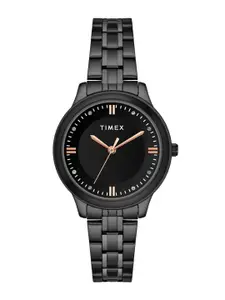 Timex Women Brass Dial & Stainless Steel Straps Analogue Watch TWEL149SMU04