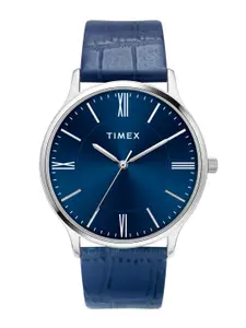Timex Men Textured Dial & Leather Straps Analogue Watch TWTG105SMU08