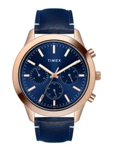 Timex Men Brass Dial & Leather Straps Analogue Watch TWEG185SMU07