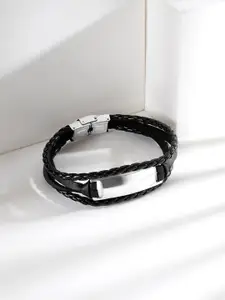 Peora Men Silver-Plated Wraparound Bracelet