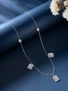 Peora Silver-Plated CZ Studded Necklace