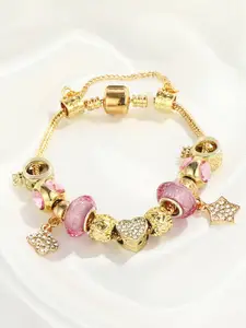 Peora Women Gold-Plated Charm Bracelet