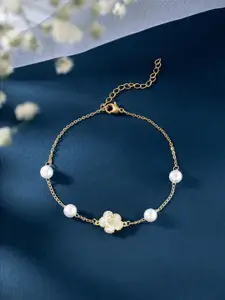 Peora Cubic Zirconia Gold-Plated Charm Bracelet