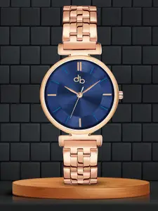 DressBerry Blue Women Brass Dial & Stainless Steel Straps Round Analogue Watch DB-021-Blue