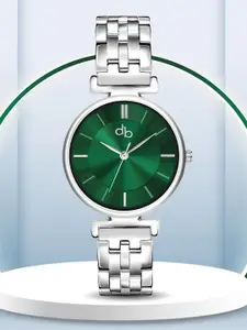 DressBerry Women Brass Dial & Stainless Steel Straps Analogue Watch DB-021-Green