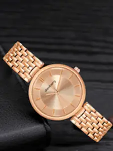 DressBerry Rosegold Toned Women Brass Dial Round Analogue Watch DB-023-Rosegold