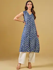 Global Desi Chevron Printed Straight Kurta