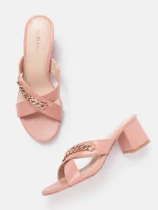 Allen Solly Open Toe Chain Detail Block Heels