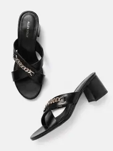 Allen Solly Open Toe Chain Detail Block Heels