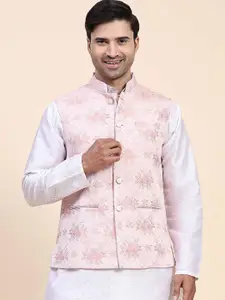 Aanys Culture Floral Digital Printed Nehru Jacket