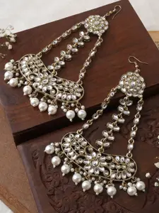 TEEJH Gold Plated Contemporary Jhumkas