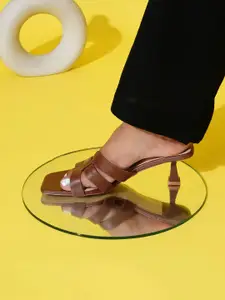 Sherrif Shoes Open Toe Block Heels