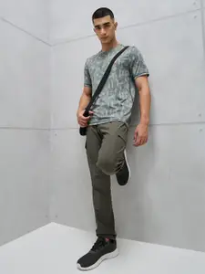 Technosport Men Jacquard Double Cool Slim Fit Sports Tshirt