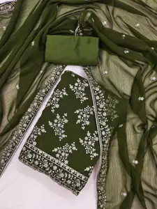 Panzora Floral Embroidered Unstitched Dress Material