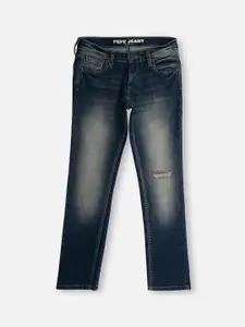 Pepe Jeans Boys Cashed Slim Fit Low Distress Heavy Fade Stretchable Jeans