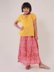 Sangria Girls Printed Pure Cotton Lehenga Choli Set