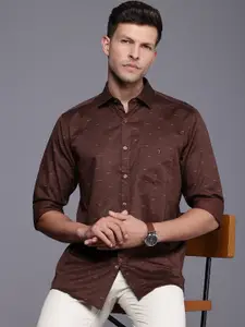 Louis Philippe Sport Slim Fit Opaque Printed Pure Cotton Casual Shirt