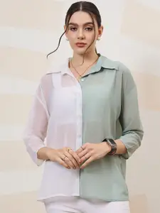 Athena Immutable Colourblocked Drop-Shoulder Sleeves Casual Shirt