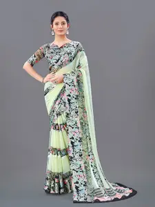 SANJANA  SILK Floral Printed Satin Saree