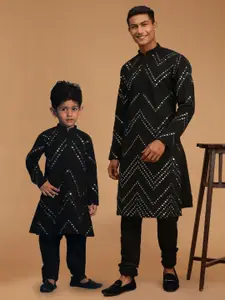 VASTRAMAY Embroidered Regular Mirror Work Kurta & Churidar