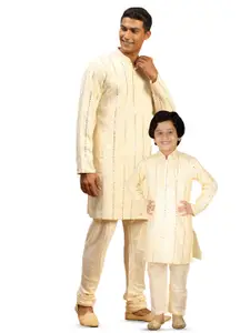 VASTRAMAY Embroidered Regular Mirror Work Kurta & Churidar