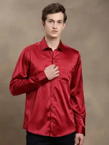 Turtle Classic Slim Fit Long Sleeves Spread Collar Opaque Party Shirt