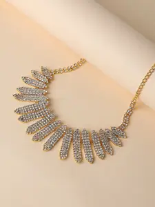 SOHI Silver-Plated Stone Studded Designer Party Necklace