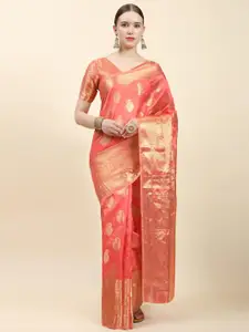 ALAGINI Woven Design Zari Silk Blend Ready to Wear Banarasi Saree