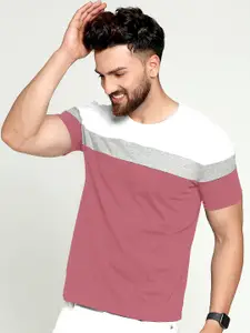 AUSK Colourblocked Round Neck Half Sleeves T-shirt