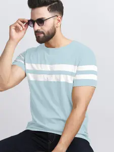 AUSK Striped Round Neck Half Sleeves T-shirt