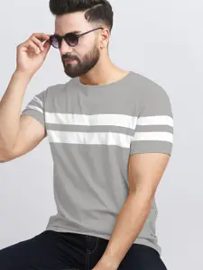 AUSK Striped Round Neck Half Sleeves T-shirt