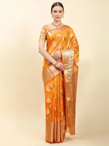 ALAGINI Woven Design Zari Silk Blend Banarasi Saree