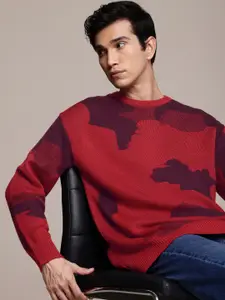 French Connection Self Abstract Longline Pullover Sweaters