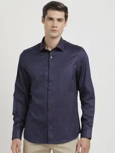 Turtle Spread Collar Long Sleeves Classic Slim Fit Party Shirt