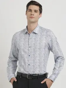 Turtle Floral Printed Classic Slim Fit Cotton Party Shirt