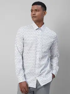 Turtle Printed Classic Slim Fit Pure Cotton Formal Shirt