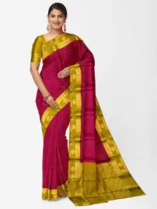 The Chennai Silks Ethnic Motifs Woven Design Zari Pure Crepe Saree