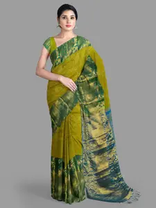 The Chennai Silks Floral Printed Zari Pure Silk Kanjeevaram Saree