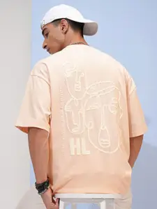 HIGHLANDER Round Neck Drop Shoulder Cotton Oversized T-shirt