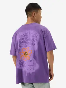 The Souled Store Graphic Printed Applique Oversized Cotton T-shirt