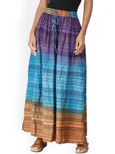 Exotic India Printed Pure Cotton A-line Maxi Skirts
