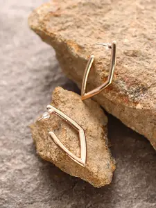 Niska Gold-Plated Geometric Half Hoop Earrings
