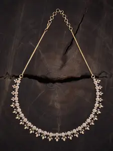 Kushal's Fashion Jewellery Gold-Plated Zircon Necklace