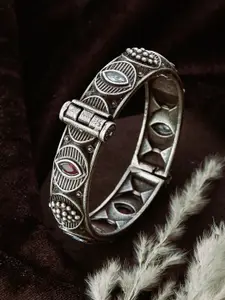 ATIBELLE Silver Plated & Stone Studded Bangle